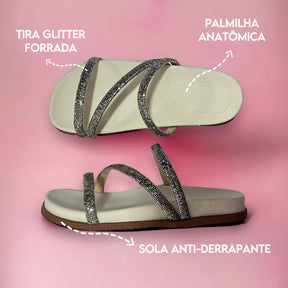 Papete Ludmila Confort de Strass - Flatform