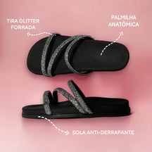 Papete Ludmila Confort de Strass - Flatform